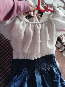 Ruffled Two-Tone Dress