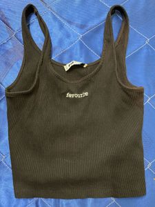 Black Ribbed Tank Top