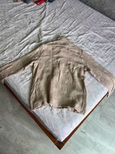 Khaki Cotton Button-Down Jacket
