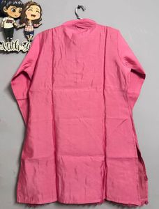 straight Pink Embroidered Kurta