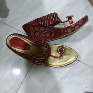 Red Zardozi Work Scandle