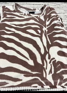Zebra Stripes Fitted Crop Top For Girls