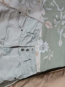 Sea Blue Color Denim Shorts