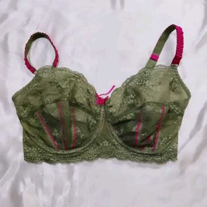 Green Lace Bra