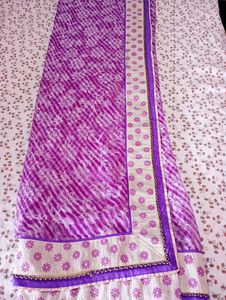 Preety Purple Saree With Border