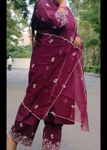 Elegant Maroon Embroidered Kurta Set