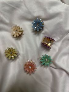 6 Floral Hair Clips