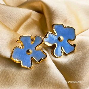 Antitarnish Enamel Painting Floral Earrings