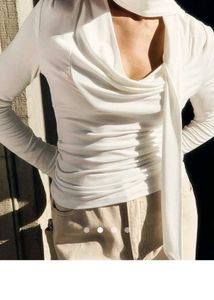 Elegant White Drape Top