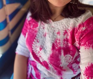 Tie-Dye Short Lucknowi Kurti