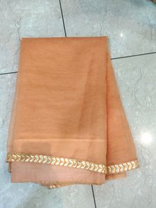 Beautiful Mustard Colour Saree With Pretty Lace