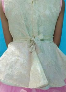 Beautiful Pink &amp; Golden Party Dress for Girls – Si