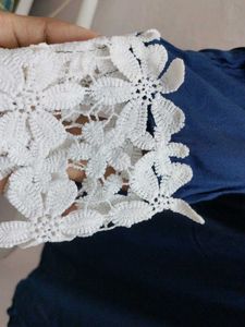Navy Blue Lace Top