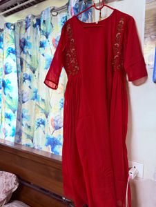 Red Magam Embroidered Kurta