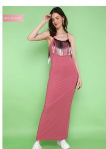 Light pink Tassel maxi dress