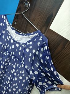 Blue Dress with white spot