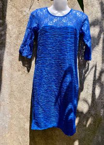 SHINY DARK BLUE BODYCON