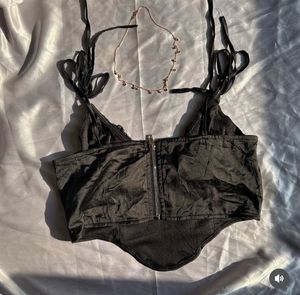 BLACK TIE UP CORSET