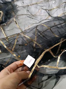Black &amp; Gold Embellished dupatta