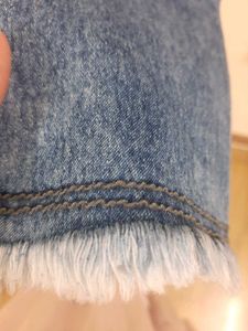 Blue Washed Patchwork Button Jeans