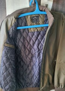 PARK AVENUE SOLID BOMBER JACKET OLIVE GREEN