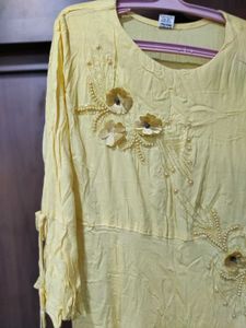 Yellow Embroidered Maxi Dress