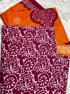 100% COTTON Rajasthani print Unstiched Suit