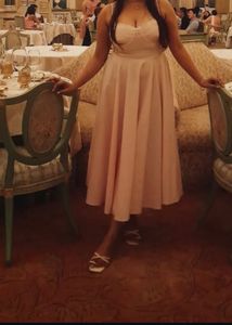 Pink Tea-Length Party Dress