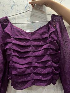 Purple Ruffle Top