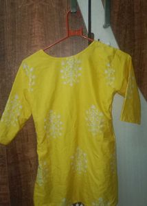 Yellow Embroidered Kurta