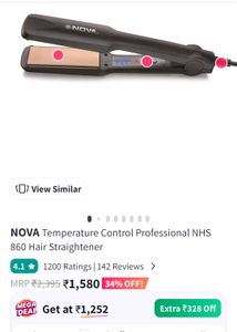 Nova Hair Straightener With - Free Belt