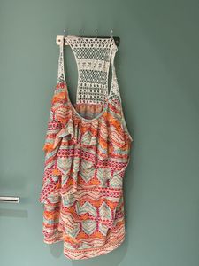 Multi colour with white thread details