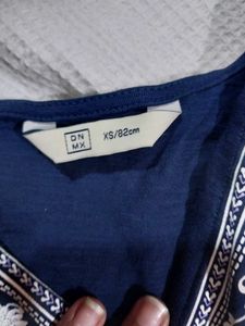 Blue Embroidered Top