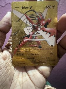 Pokemon Gold Card Scizor V Collectible Rare