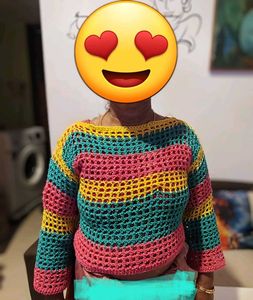 Handmade Striped Crochet Sweater