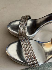 Silver High Heel With free Delivery Fees