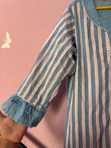 Blue White Kurti Very New Condition