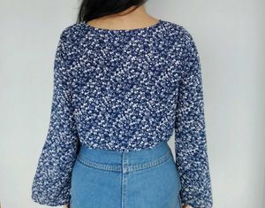 crop top with bell sleeve