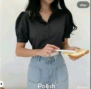 New With Tag Korean Cute Crop Shirt
