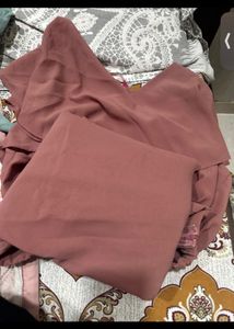 Peach Crop Top And Pants Coord Set