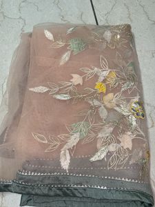 Floral Pink Gota Patti Dupatta + Pasley Dupata