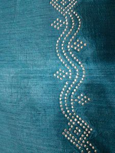 Elegant Teal Embellished Saree