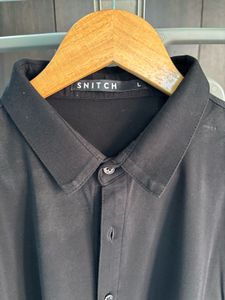 Snitch Black Casual Shirt