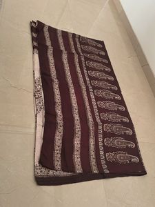Coffee Brown  & Cream  silk Saree