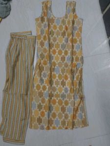 Yellow Printed Salwar Kameez Set