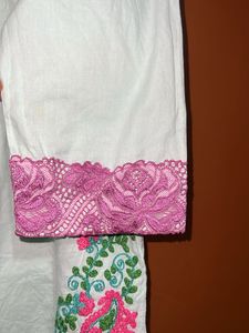 Embroidered Mint Green Short Kurti