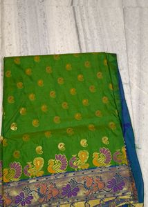 Peacock Pattern Silk Saree