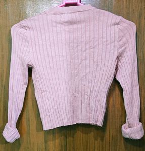 BERSHKA Pink Knit Top