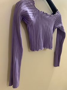 Lavender Off Shoulder Crop Top