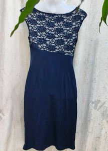 I. Elegant Navy Lace Dress